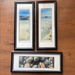 Framed Beach Art Set - Black Frames